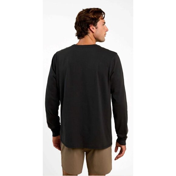 Nuuds Men’s Solid Black Crew Neck T Shirt Long Sleeve Large - Picture 3 of 4